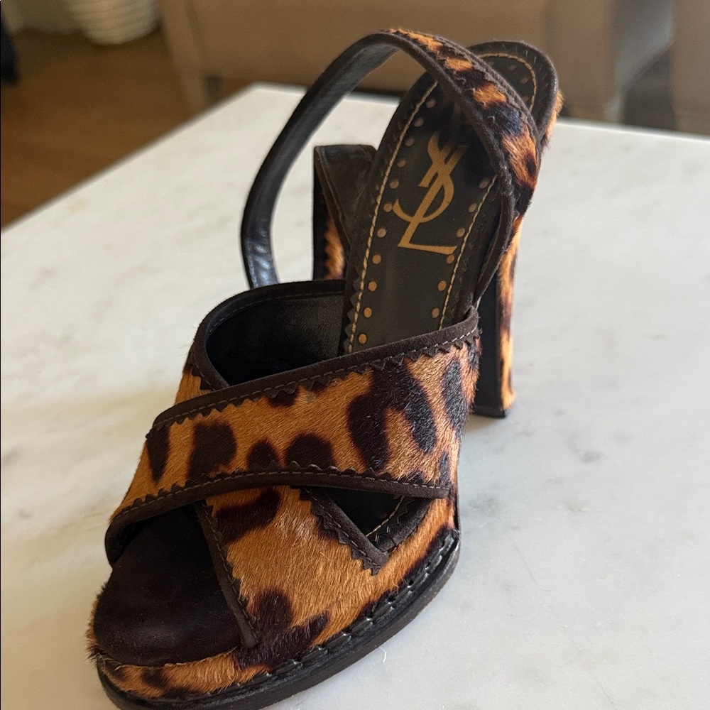 Yves Saint Laurent Leopard Print Heels